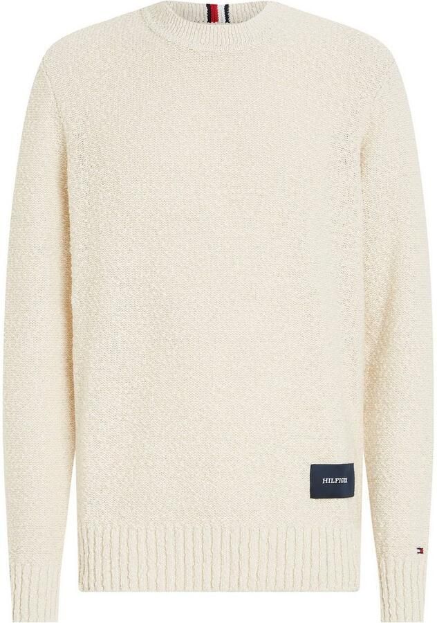 Tommy Hilfiger Gebreide trui SLUB YARN C NK met logoborduursel op de mouw - Foto 4