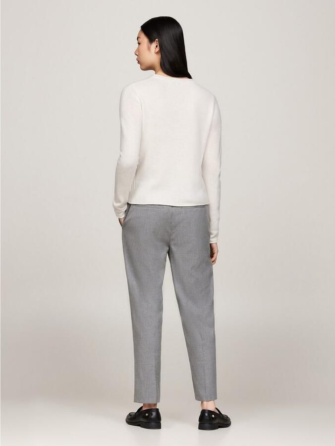 Tommy Hilfiger Gebreide trui SOFT WOOL C-NK SWEATER met logoborduring van 100% wol - Foto 4