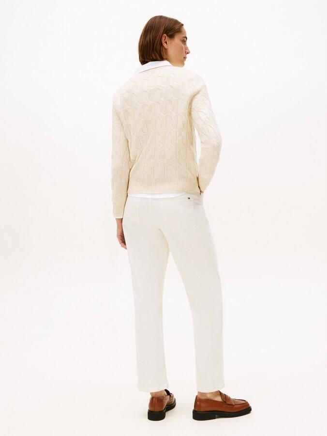 Tommy Hilfiger Gebreide trui SOFT WOOL CABLE C-NK met kabelpatroon van zuivere wol - Foto 4