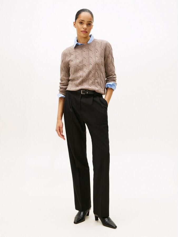 Tommy Hilfiger Gebreide trui SOFT WOOL CABLE C-NK met kabelpatroon van zuivere wol - Foto 3