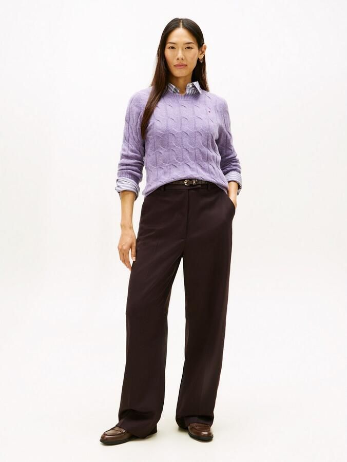 Tommy Hilfiger Gebreide trui SOFT WOOL CABLE C-NK met kabelpatroon van zuivere wol - Foto 3