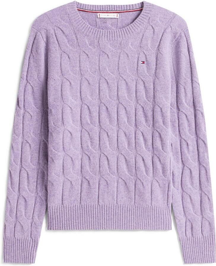 Tommy Hilfiger Gebreide trui SOFT WOOL CABLE C-NK met kabelpatroon van zuivere wol