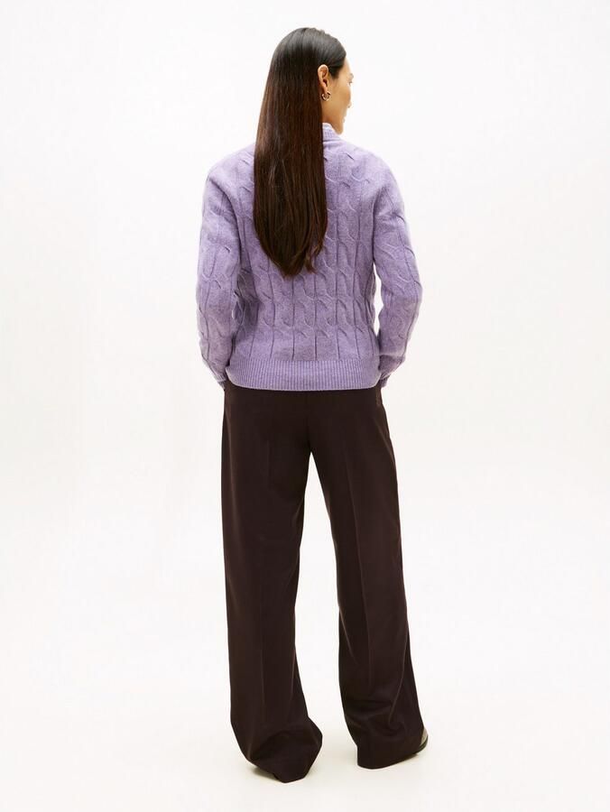 Tommy Hilfiger Gebreide trui SOFT WOOL CABLE C-NK met kabelpatroon van zuivere wol - Foto 4