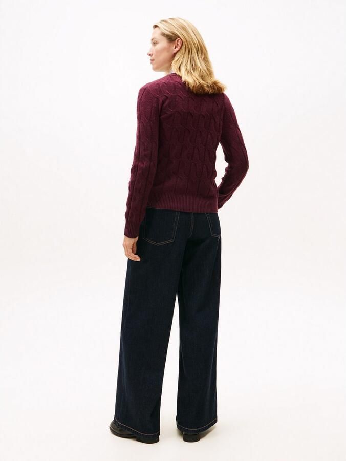 Tommy Hilfiger Gebreide trui SOFT WOOL CABLE C-NK met kabelpatroon van zuivere wol - Foto 4