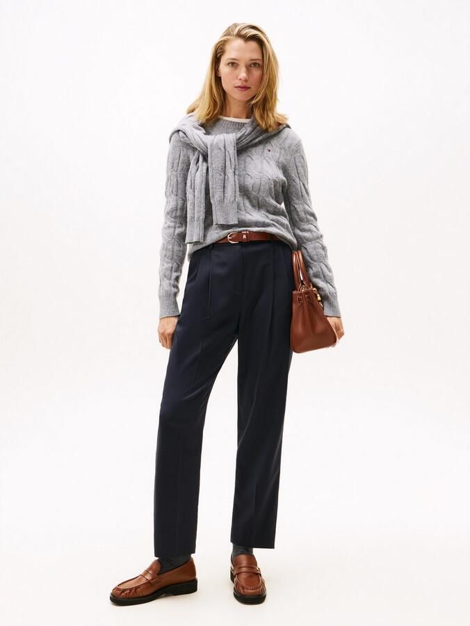 Tommy Hilfiger Gebreide trui SOFT WOOL CABLE C-NK met kabelpatroon van zuivere wol - Foto 3
