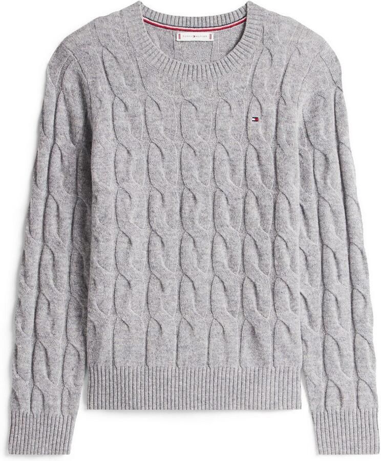 Tommy Hilfiger Gebreide trui SOFT WOOL CABLE C-NK met kabelpatroon van zuivere wol