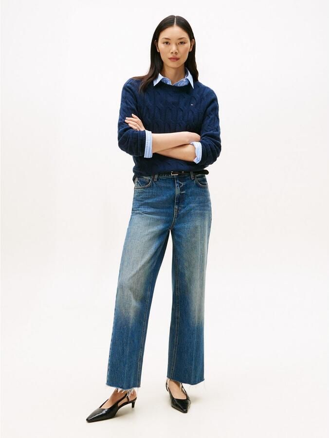 Tommy Hilfiger Gebreide trui SOFT WOOL CABLE C-NK met kabelpatroon van zuivere wol - Foto 3