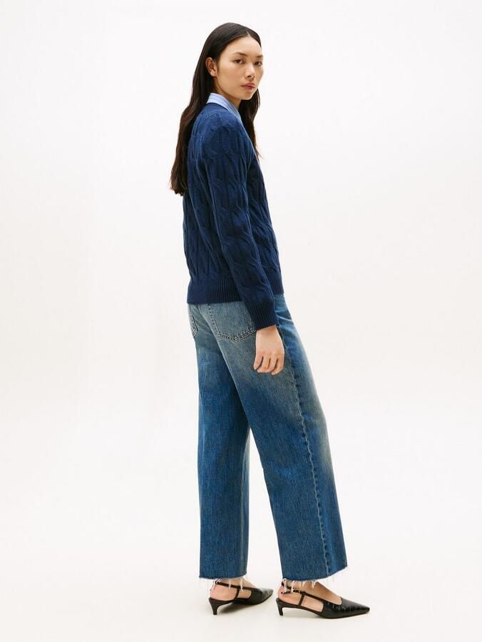 Tommy Hilfiger Gebreide trui SOFT WOOL CABLE C-NK met kabelpatroon van zuivere wol - Foto 4