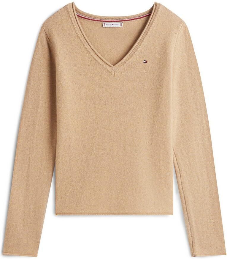 Tommy Hilfiger Slim fit gebreide pullover van zuivere wol