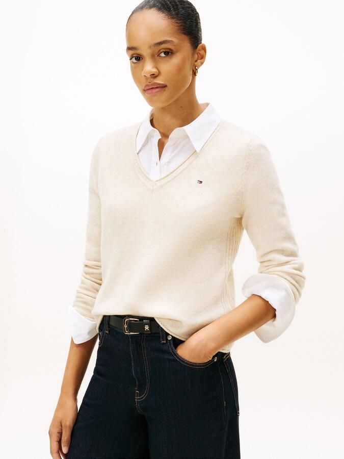 Tommy Hilfiger Slim fit gebreide pullover van zuivere wol - Foto 5