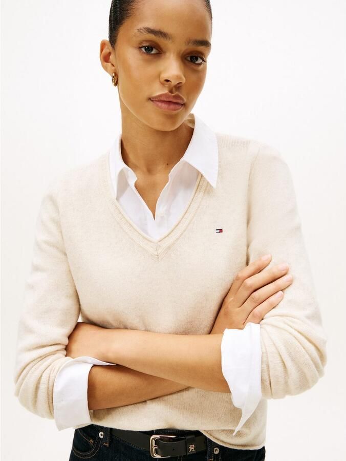 Tommy Hilfiger Slim fit gebreide pullover van zuivere wol - Foto 2