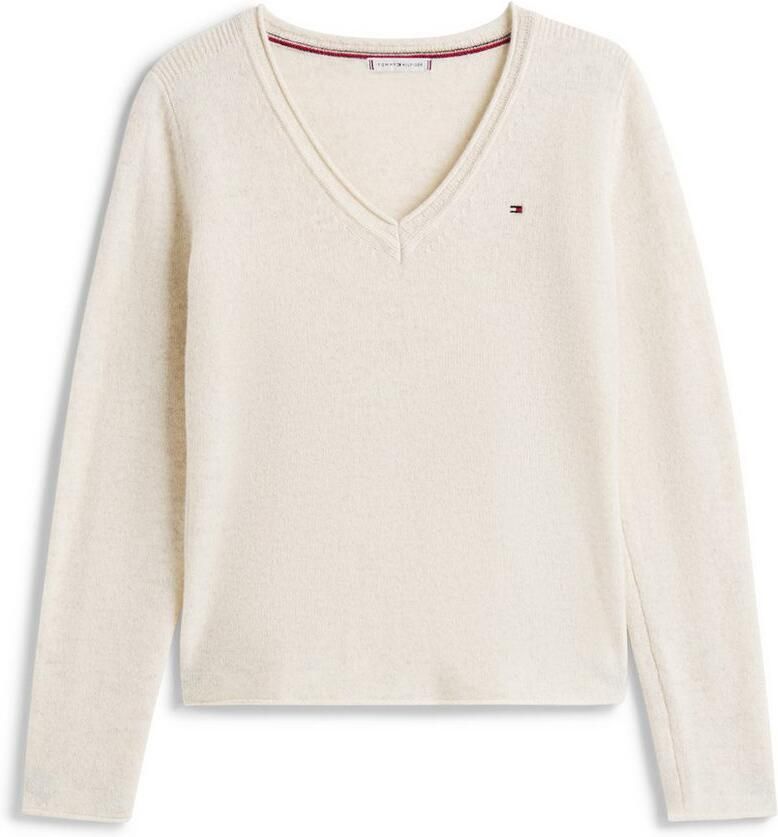 Tommy Hilfiger Slim fit gebreide pullover van zuivere wol