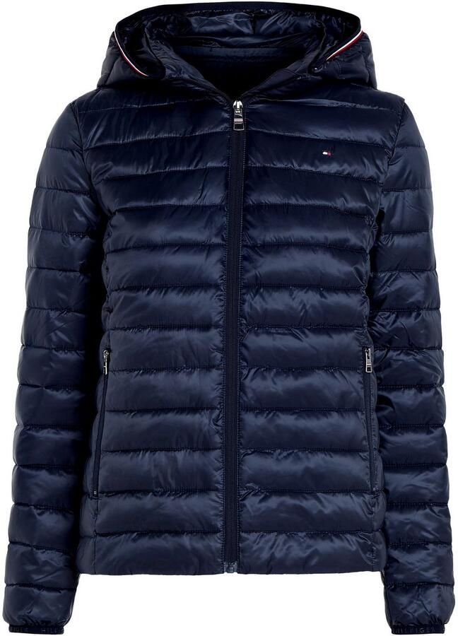 Tommy Hilfiger Gewatteerde jas LW PADDED GLOBAL STRIPE JACKET met global stripe op de capuchon (Global Serie TH VROUWEN)