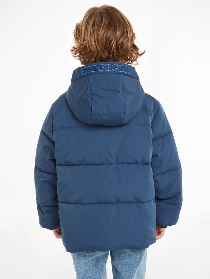 Tommy Hilfiger Gewatteerde jas MONOTYPE PADDED PUFFER JACKET Baby tot 2 jaar met capuchon elastiek aan de mouw - Foto 5