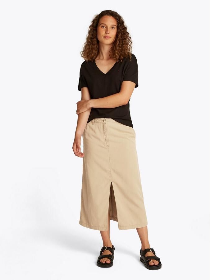 Tommy Hilfiger Chinorok in midilengte van een mix van lyocell en katoen