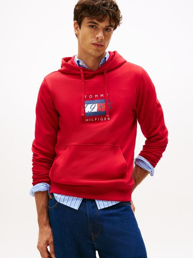 Tommy Hilfiger Hoodie LINEAR FLAG GRAPHIC Regular Fit hoodie capuchon met tunnelkoord - Foto 5