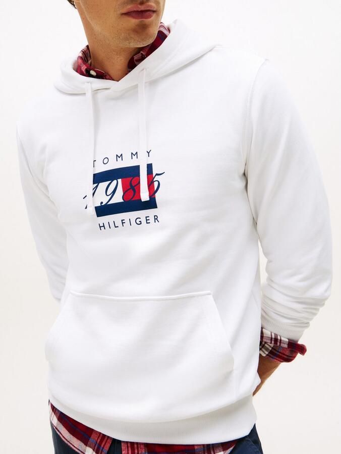 Tommy Hilfiger Hoodie LINEAR FLAG GRAPHIC Regular Fit hoodie capuchon met tunnelkoord