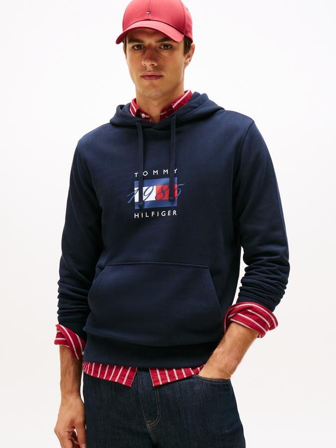 Tommy Hilfiger Hoodie LINEAR FLAG GRAPHIC Regular Fit hoodie capuchon met tunnelkoord - Foto 5