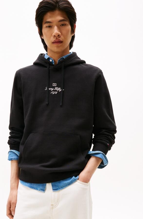 Tommy Hilfiger Hoodie OUTLINE FLAG SCRIPT HOODIE met contrastkleurig borduursel - Foto 4