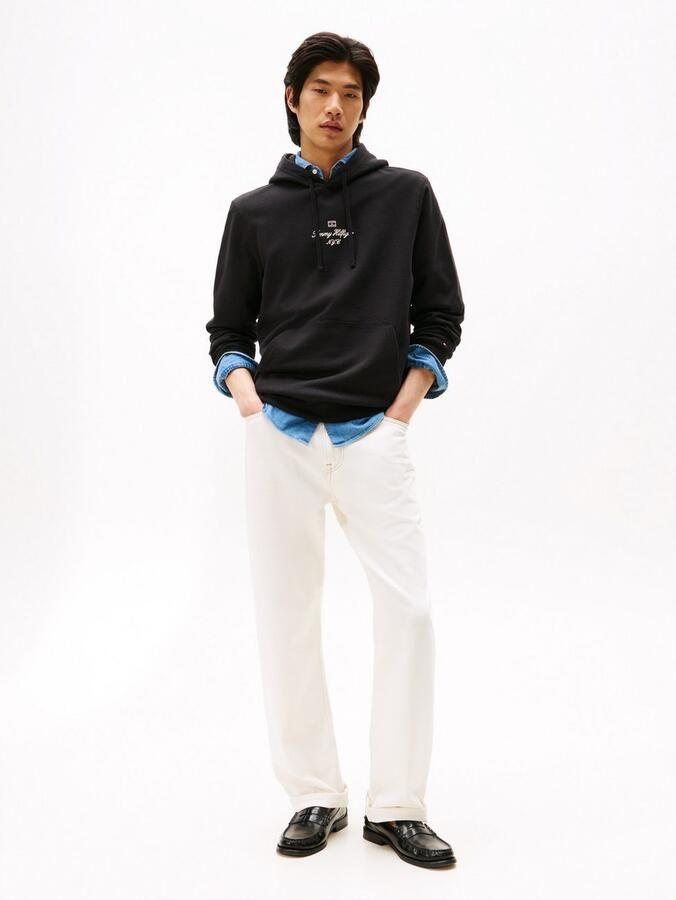 Tommy Hilfiger Hoodie OUTLINE FLAG SCRIPT HOODIE met contrastkleurig borduursel