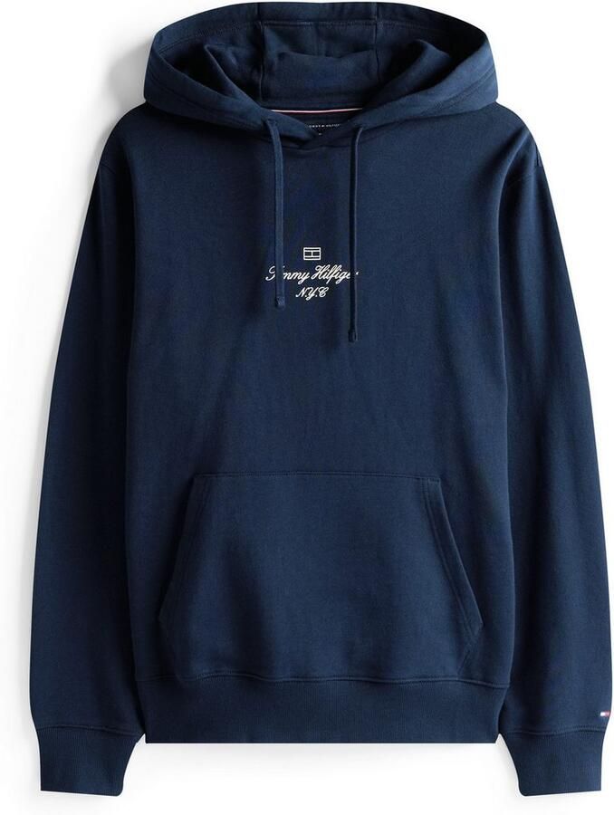Tommy Hilfiger Hoodie OUTLINE FLAG SCRIPT HOODIE met contrastkleurig borduursel
