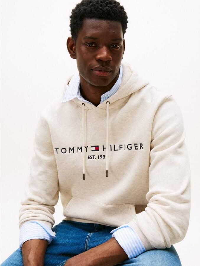 Tommy Hilfiger Hoodie TOMMY LOGO HOODY met capuchon en kangoeroezak effen casual regular fit katoenmix capuchon