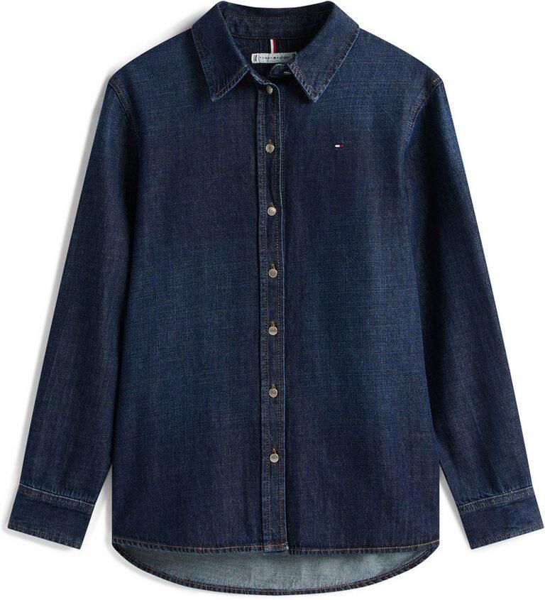 Tommy Hilfiger Regular fit denim overhemdblouse van een mix van katoen en lyocell model 'MILO'