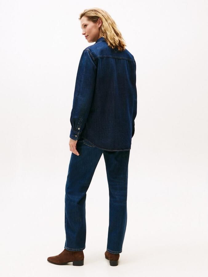 Tommy Hilfiger Regular fit denim overhemdblouse van een mix van katoen en lyocell model 'MILO' - Foto 4