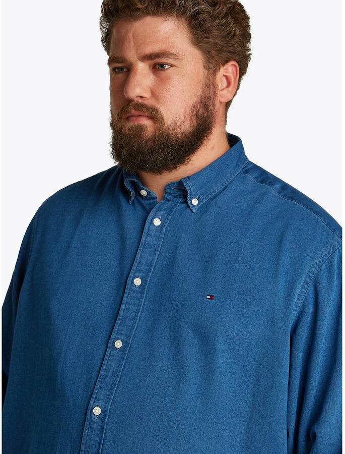 Tommy Hilfiger Jeans overhemd BT-CHAMBRAY SHIRT-B in grote maten met logostiksel - Foto 2