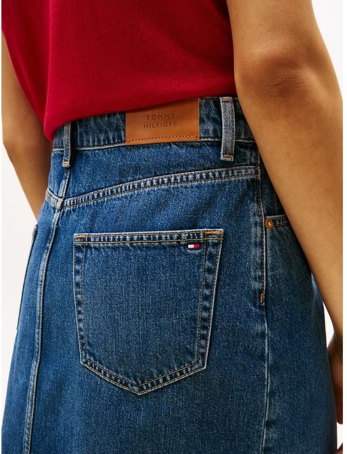 Tommy Hilfiger Straight fit jeansrok met middelhoge band - Foto 2