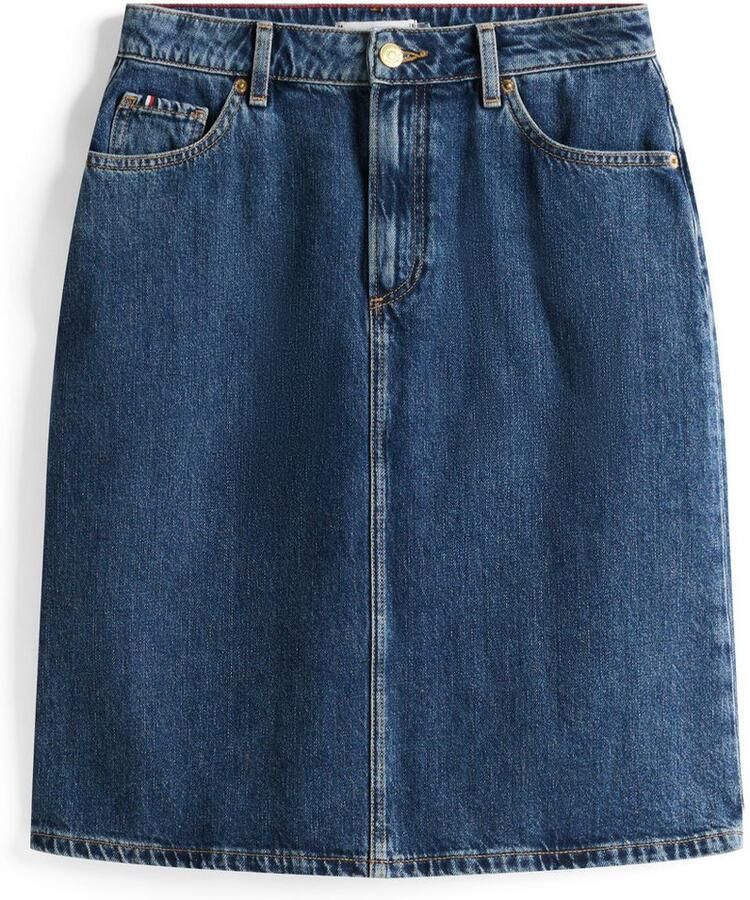 Tommy Hilfiger Straight fit jeansrok met middelhoge band