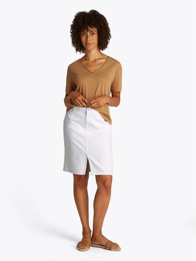 Tommy Hilfiger Jeans rok DNM KNEE STRAIGHT SKIRT RW WHITE - Foto 2