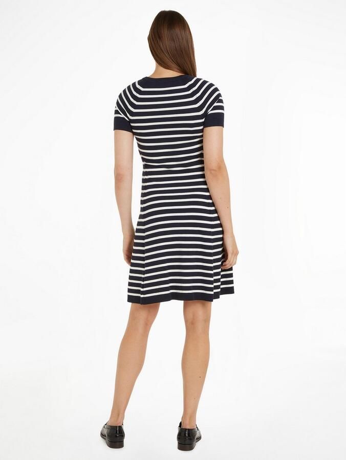 Tommy Hilfiger Jerseyjurk CO JERSEY STITCH F&F DRESS met logoborduursel op borsthoogte - Foto 7