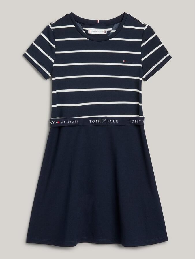 Tommy Hilfiger Jerseyjurk ESSENTIAL SKATER DRESS met merklabel op de tailleband - Foto 3