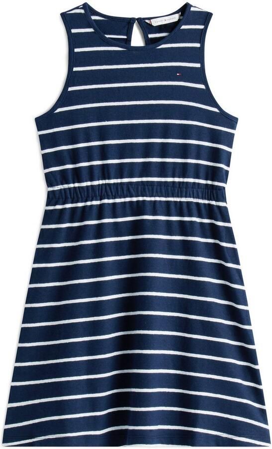 Tommy Hilfiger Jerseyjurk LINEN JERSEY DRESS SLVLS met strepenpatroon met logo-borduursel - Foto 3