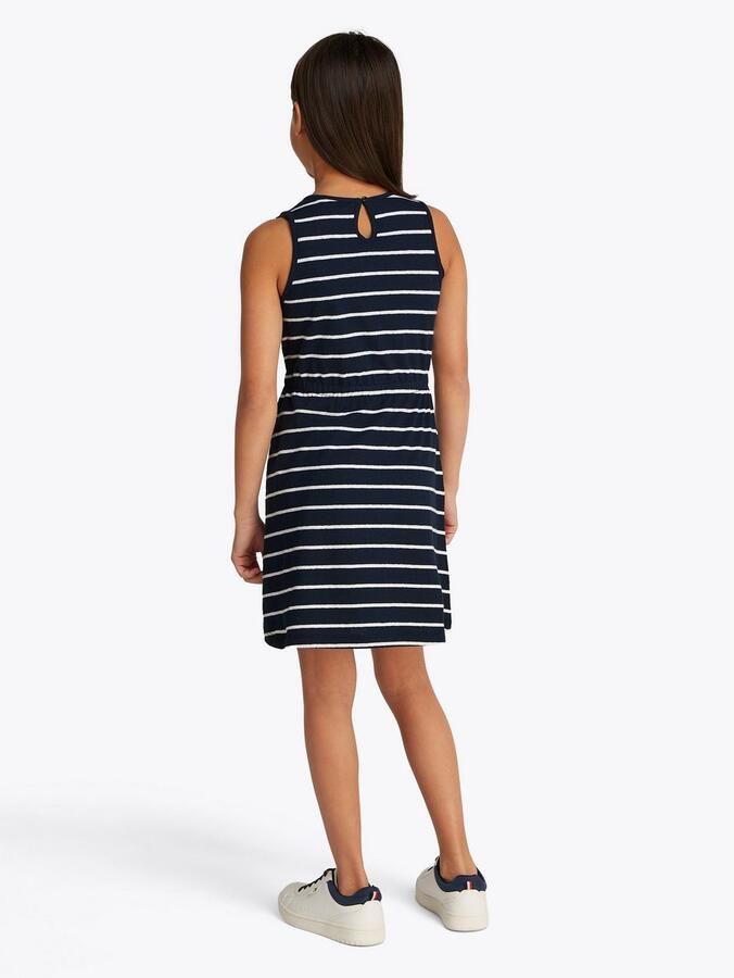 Tommy Hilfiger Jerseyjurk LINEN JERSEY DRESS SLVLS met strepenpatroon met logo-borduursel - Foto 2