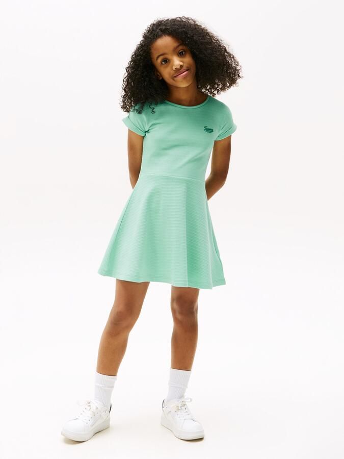 Tommy Hilfiger Jerseyjurk SPACER INTERLOCK DRESS voor kinderen tot 16 jaar met logo-opdruk - Foto 5