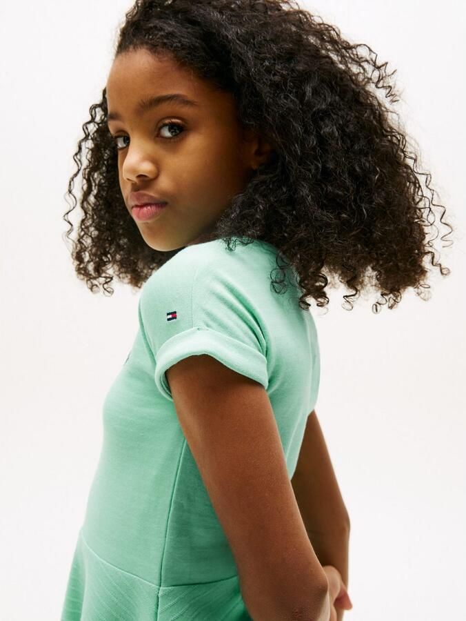 Tommy Hilfiger Jerseyjurk SPACER INTERLOCK DRESS voor kinderen tot 16 jaar met logo-opdruk - Foto 2