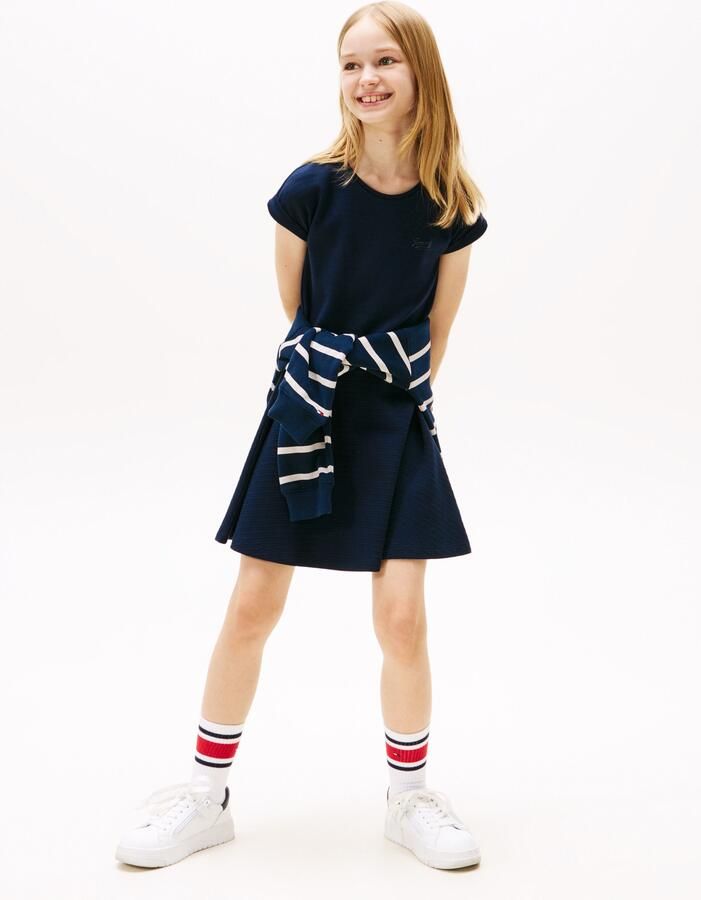 Tommy Hilfiger Jerseyjurk SPACER INTERLOCK DRESS voor kinderen tot 16 jaar met logo-opdruk - Foto 5