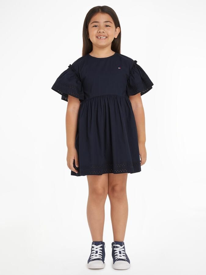 Tommy Hilfiger Jurk in a-lijn BRODERIE ANGLAISE DRESS SS Kinderen tot 16 jaar met logostiksel - Foto 5