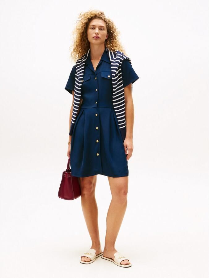 Tommy Hilfiger Jurk met overhemdkraag VIS TWILL S S F&F MINI DRESS - Foto 2