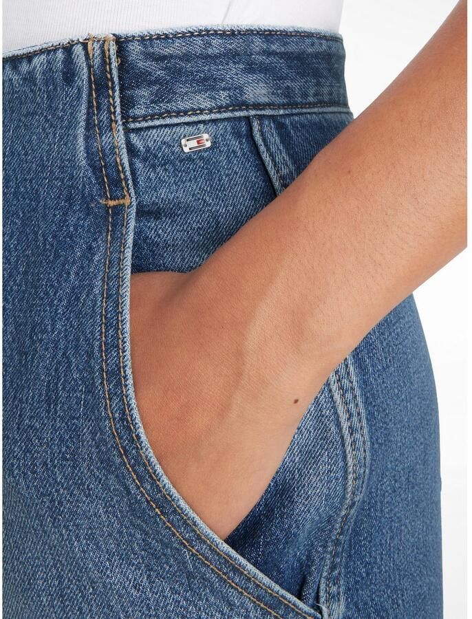 Tommy Hilfiger Kokerrok DNM MIDI SKIRT HW BETH CTD Geweven rok met vlag