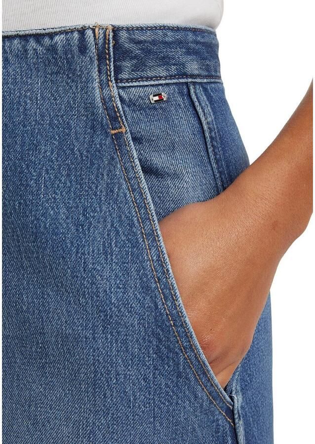 Tommy Hilfiger Kokerrok DNM MIDI SKIRT HW BETH CTD Geweven rok met vlag - Foto 5