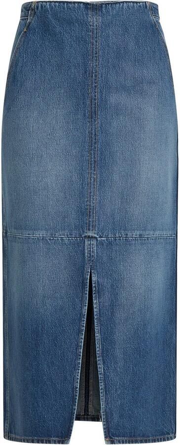 Tommy Hilfiger Kokerrok DNM MIDI SKIRT HW BETH CTD Geweven rok met vlag - Foto 8