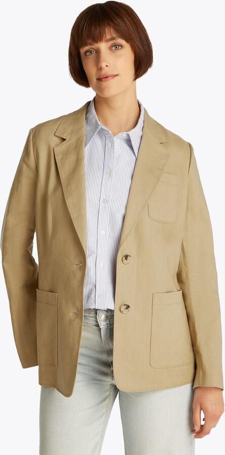 Tommy Hilfiger Korte blazer ESS LINEN REGULAR SB BLAZER met metalen label koel premium linnen - Foto 6