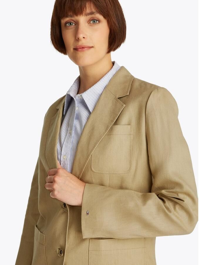 Tommy Hilfiger Korte blazer ESS LINEN REGULAR SB BLAZER met metalen label koel premium linnen - Foto 2