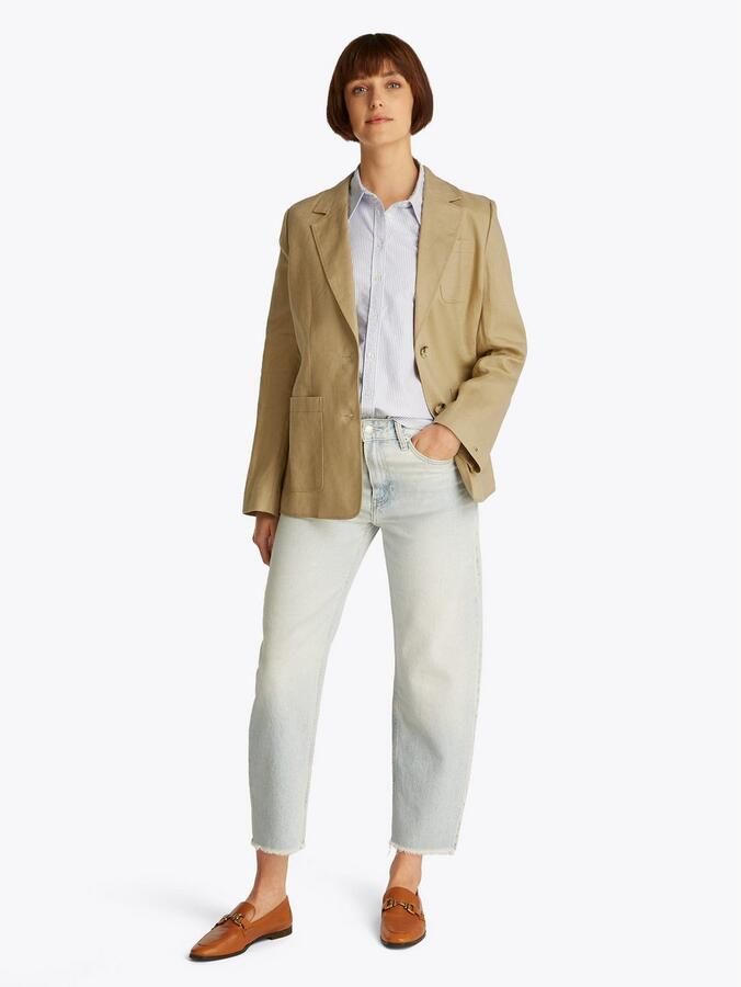 Tommy Hilfiger Korte blazer ESS LINEN REGULAR SB BLAZER met metalen label koel premium linnen - Foto 3