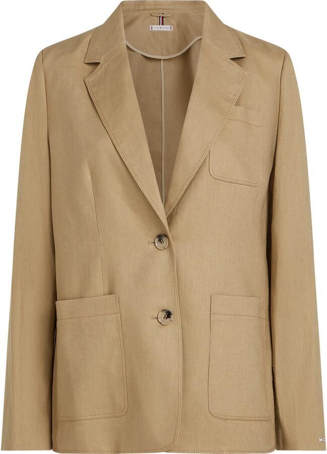 Tommy Hilfiger Korte blazer ESS LINEN REGULAR SB BLAZER met metalen label koel premium linnen - Foto 5