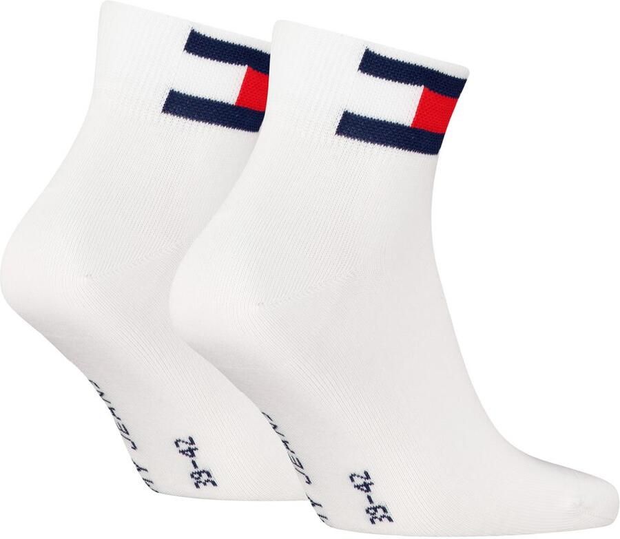 Tommy Hilfiger Korte sokken TH UNI TJ QUARTER 2P FLAG Versterkte hiel en teen voor extra duurzaamheid (2 paar)