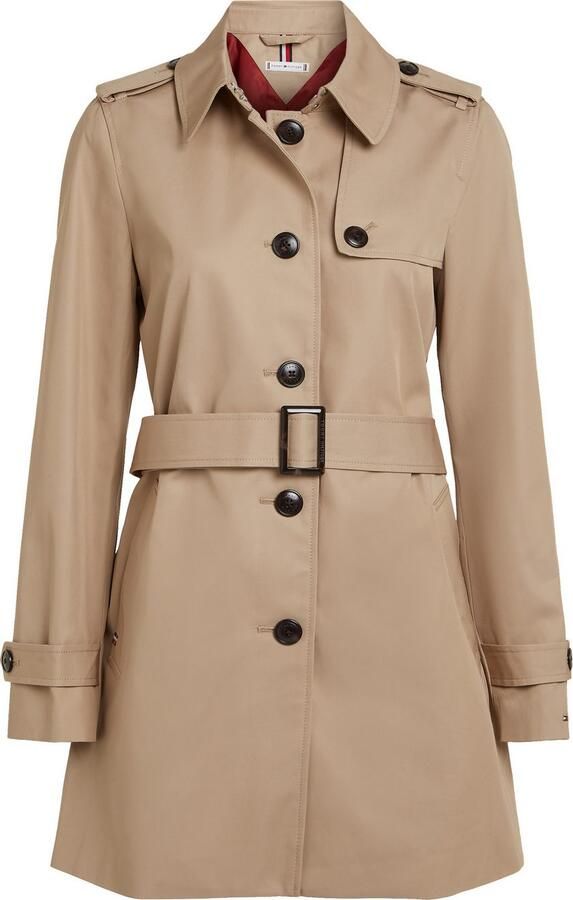 Tommy Hilfiger Lang jack HERITAGE SINGLE BREASTED TRENCH met de typische trenchdetails & tommy strepen als riemlus - Foto 6